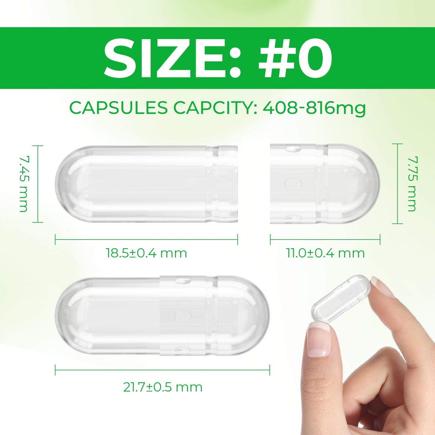Angtai JN Size 0 Capsules Empty Vegan Plant Based Clear (100 Count) Gluten Free, Non-GMO, Halal Certified Pill Caps Filling Kit with 2 Spoons for Vegetarian DIY Your Own Supplements Angtai JNBuy Supplements Australia
