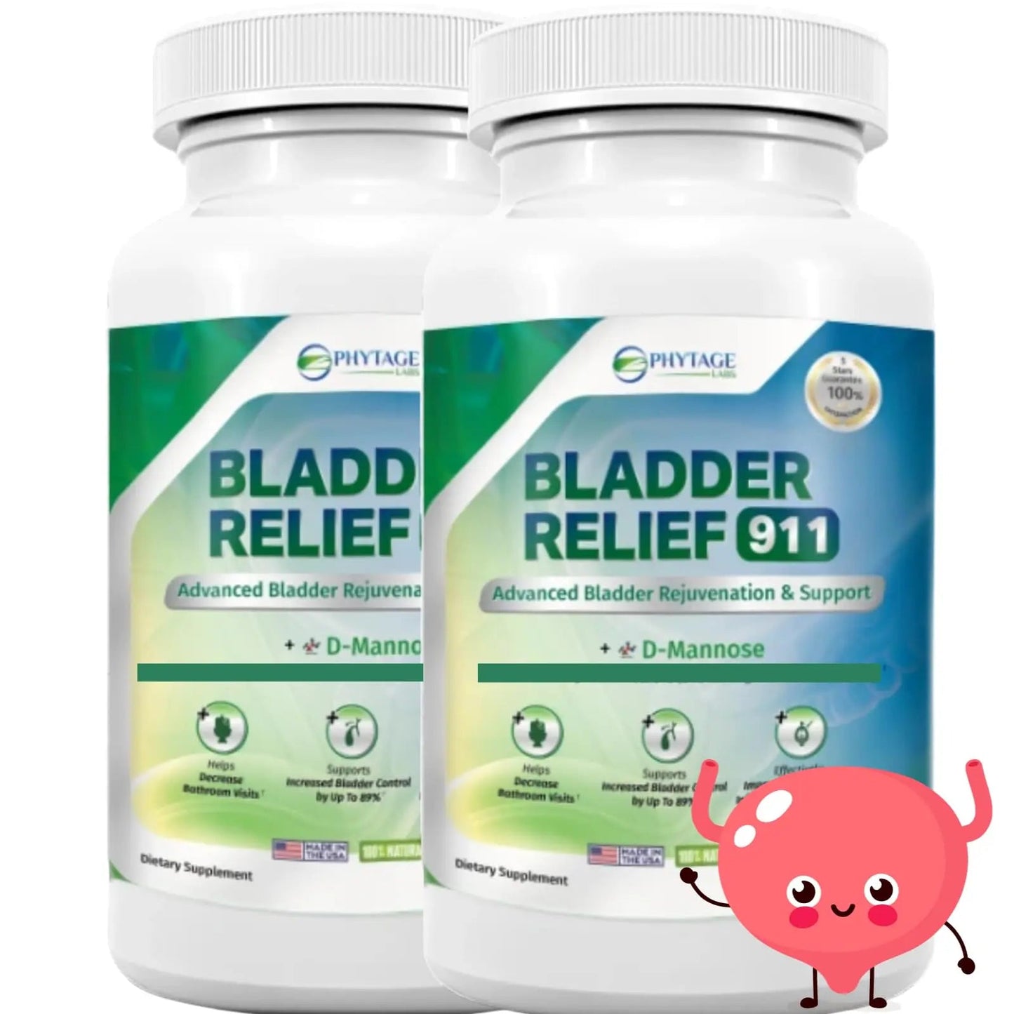 Phytage Labs Bladder Relief 911 Detoxifying Strength - for Men and Women Provides Bladder Support, 60 Veggie Capsules - 2 Pack Phytage LabsBuy Supplements Australia