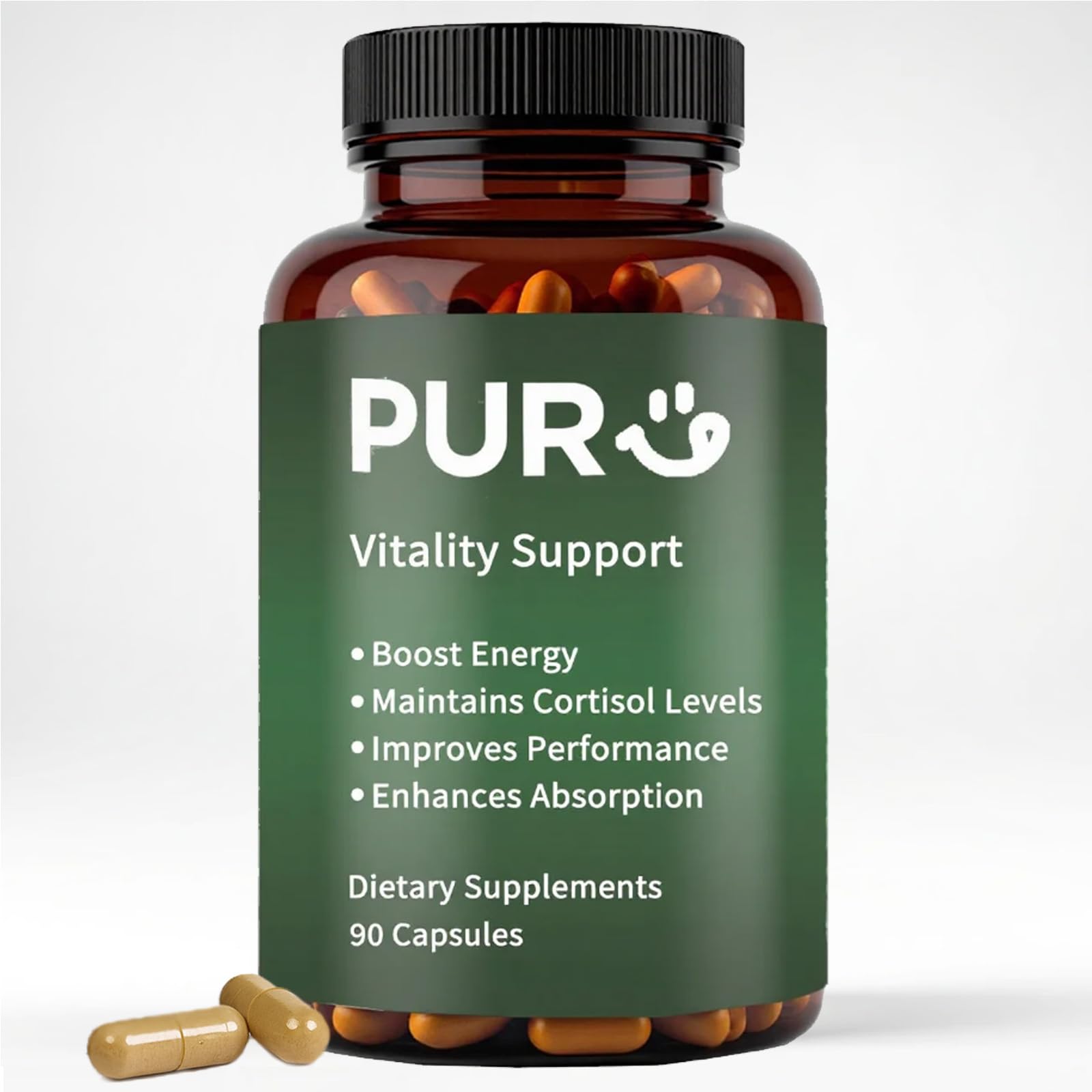 Maidlure Vitality Support - Men's Pills Blend with Ashwagandha, Shilajit, Black Pepper Extract & Vitamin | Natural & Organic Energy Enhancement - 90 Capsules MaidlureBuy Supplements Australia