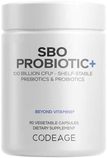 Codeage SBO Probiotics, 100 Billion CFUs Per Serving, Multi Strain Soil Based Organisms Blend and Organic Fermented Botanical Blend, Shelf-Stable, 90 Capsules CodeageBuy Supplements Australia