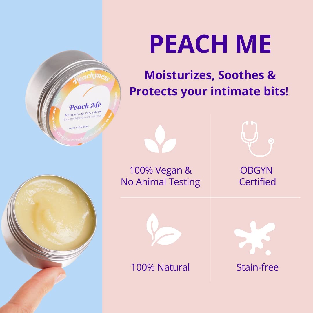 Peach Me Organic Vulva Balm by Peachyness - Hormone-Free Vaginal Moisturizer for Sensitive Skin Peachynes sBuy Supplements Australia