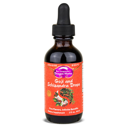 Dragon Herbs Goji Berry & Schizandra Drops • Triple Extractions • for Eye, Skin, Lung & Healthy Aging Support, Beauty Tonic • Super Potency • Fast Acting • 2 fl oz, 60 mL • Tincture Supplement Dragon HerbsBuy Supplements Australia