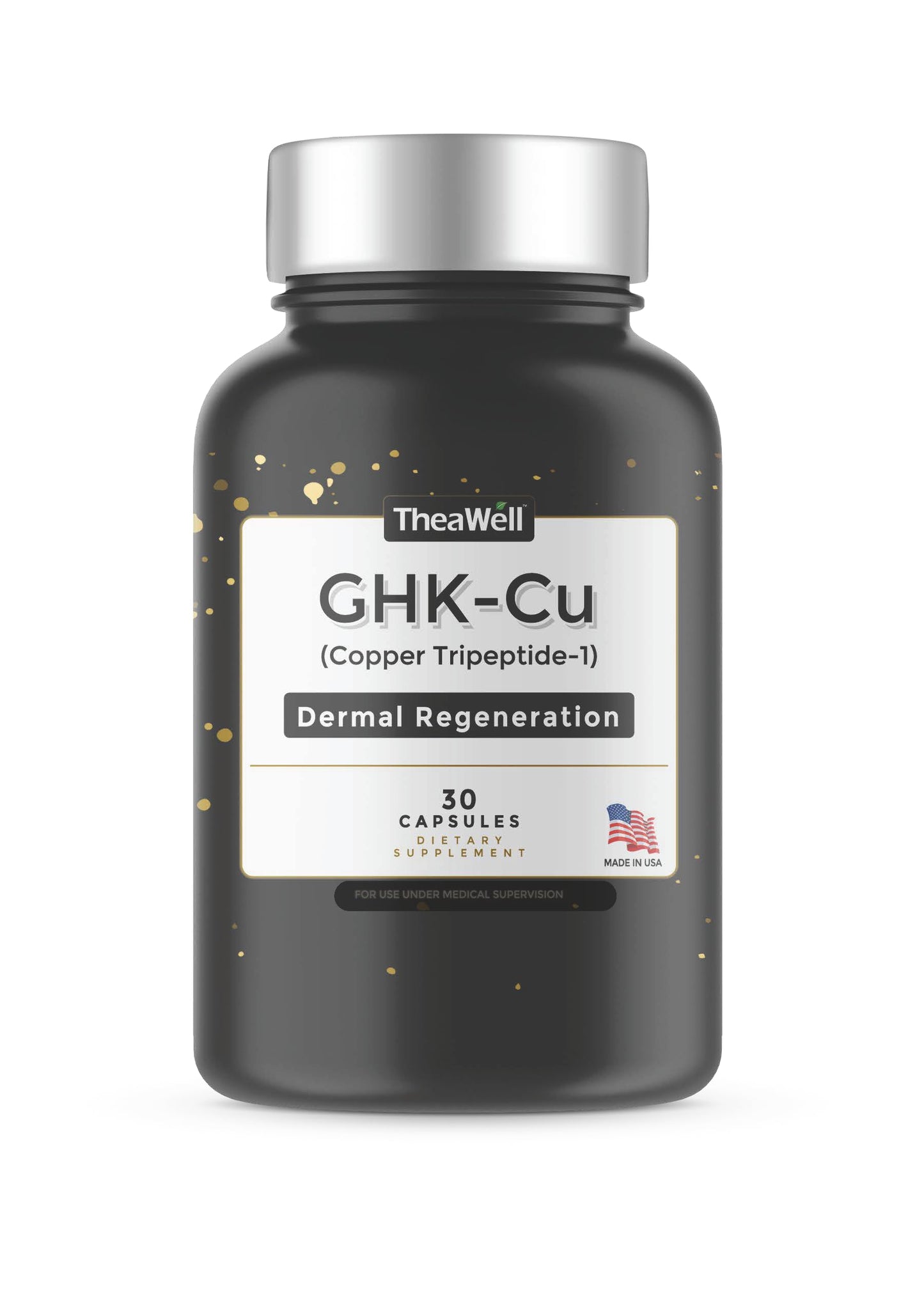 TheaWell GHK-Cu Copper Tripeptide-1, 5mg with MSM, Biotin, Zinc, Bioperine Black Pepper Extract, Dermal Regeneration, Hair Skin and Nails Support, 30 Vegan Capsules, Made in USA TheaWellBuy Supplements Australia
