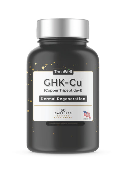 TheaWell GHK-Cu Copper Tripeptide-1, 5mg with MSM, Biotin, Zinc, Bioperine Black Pepper Extract, Dermal Regeneration, Hair Skin and Nails Support, 30 Vegan Capsules, Made in USA TheaWellBuy Supplements Australia