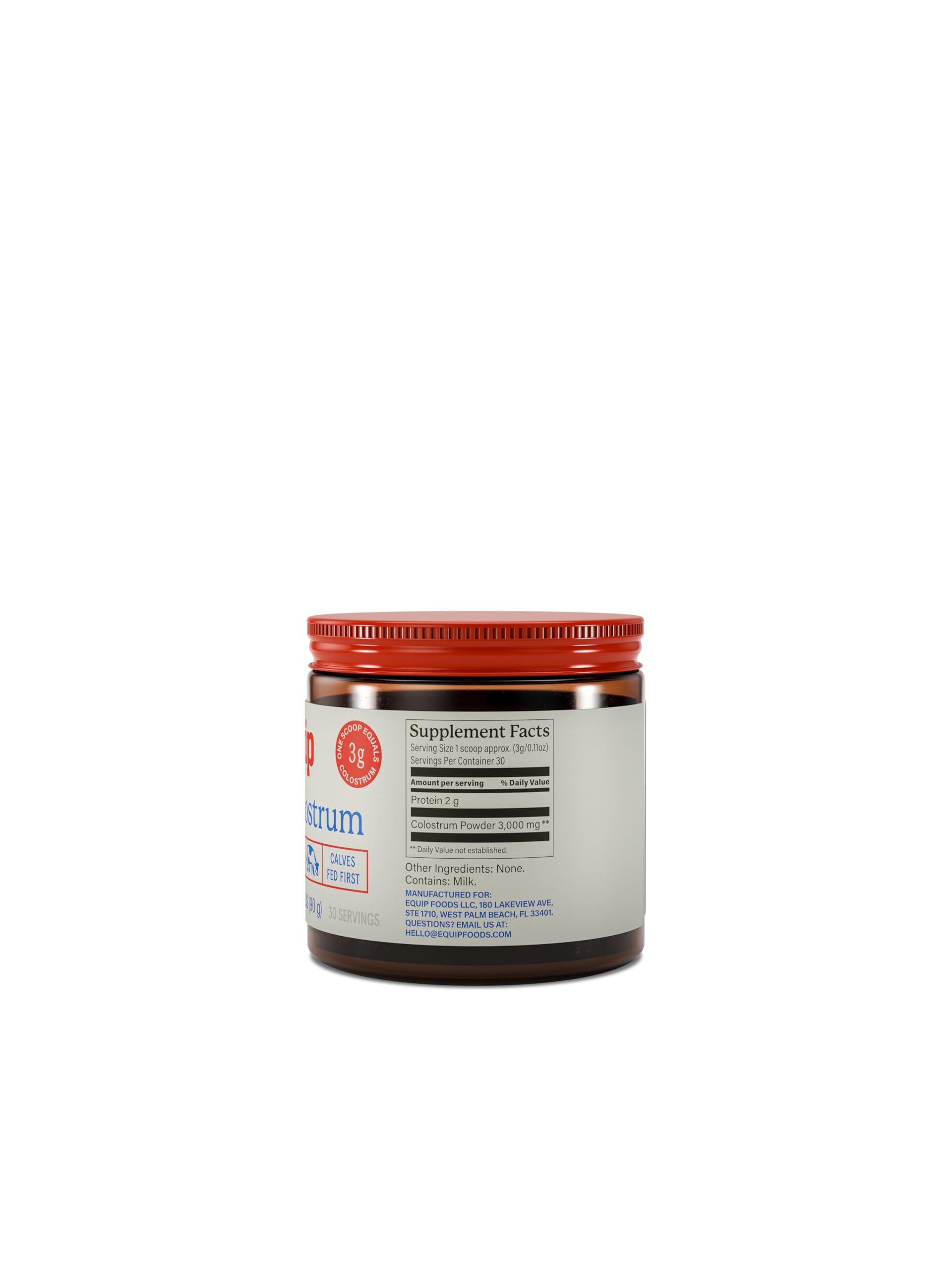 Equip Foods Core Bovine Colostrum Powder - 3,000mg Grass Fed Colostrum Supplement - Gut Health, Immunity, Recovery Lactoferrin Supplements - Keto Friendly Bovine Colostrum, 30 Servings, Unflavored EquipBuy Supplements Australia