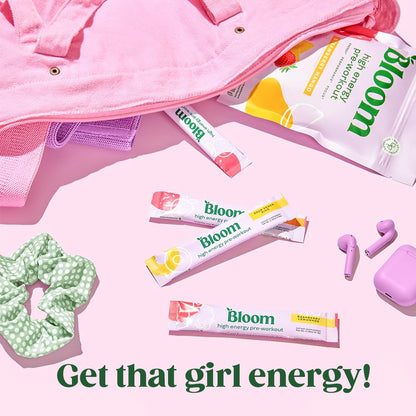 Bloom Nutrition High Energy Pre Workout Powder for Women - Natural Caffeine Powder Bloom NutritionBuy Supplements Australia