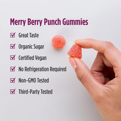 Nordic Naturals Kids Nordic Flora Probiotic Gummies, Merry Berry Punch - 60 Gummies - 1.5 Billion CFU & Prebiotic Fiber