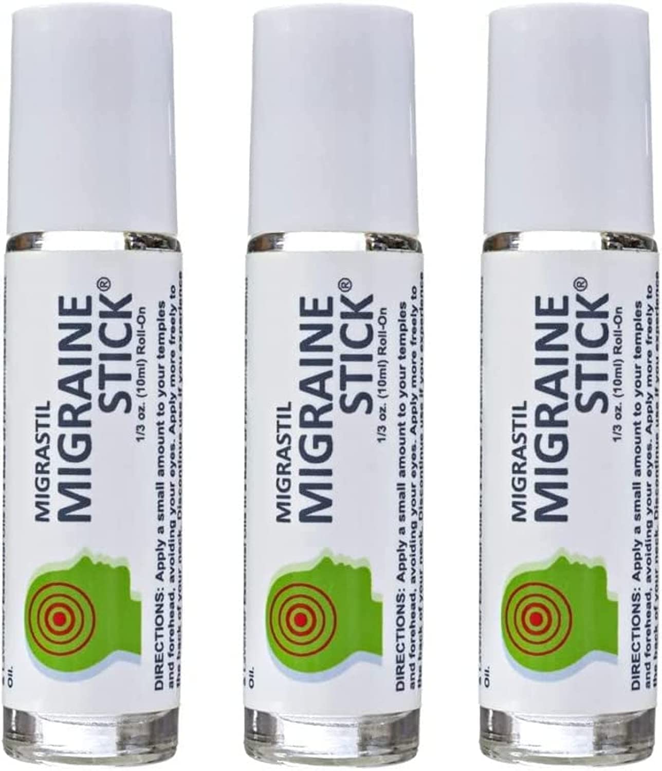 Basic Vigor Migrastil Migraine Stick Rollon - Fast Cooling Comfort for Your Head 3-Pack. Aromatherapy with Peppermint & Other Essential Oils. Metal Roller. Made in USA by Basic Vigor Basic VigorBuy Supplements Australia