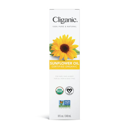 Cliganic Organic Sunflower Oil, 100% Pure (8oz) - For Skin, Hair & Face | Natural Cold Pressed Unrefined CliganicBuy Supplements Australia