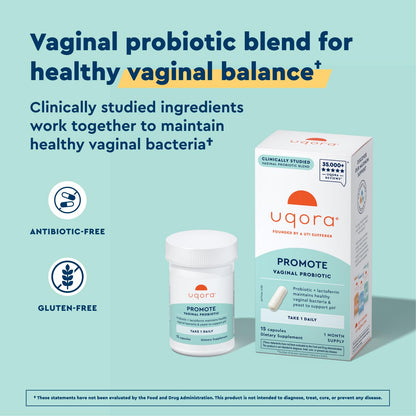 Uqora Promote - Support Vaginal Health* - Probiotic for Women with Lactoferrin, Lactobacillus Acidophilus & Lacticaseibacillus Rhamnosus - Vaginal Probiotics - Gluten-Free - 15 Capsules UqoraBuy Supplements Australia