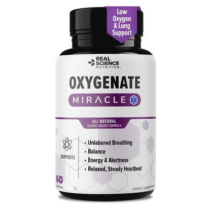 Real Science Oxygenate Miracle – Daily Lung & Circulation Support Supplement for Breathing Comfort and Energy – Supports Respiratory Function and Overall Wellness, 60 Caps Real Science NutritionBuy Supplements Australia