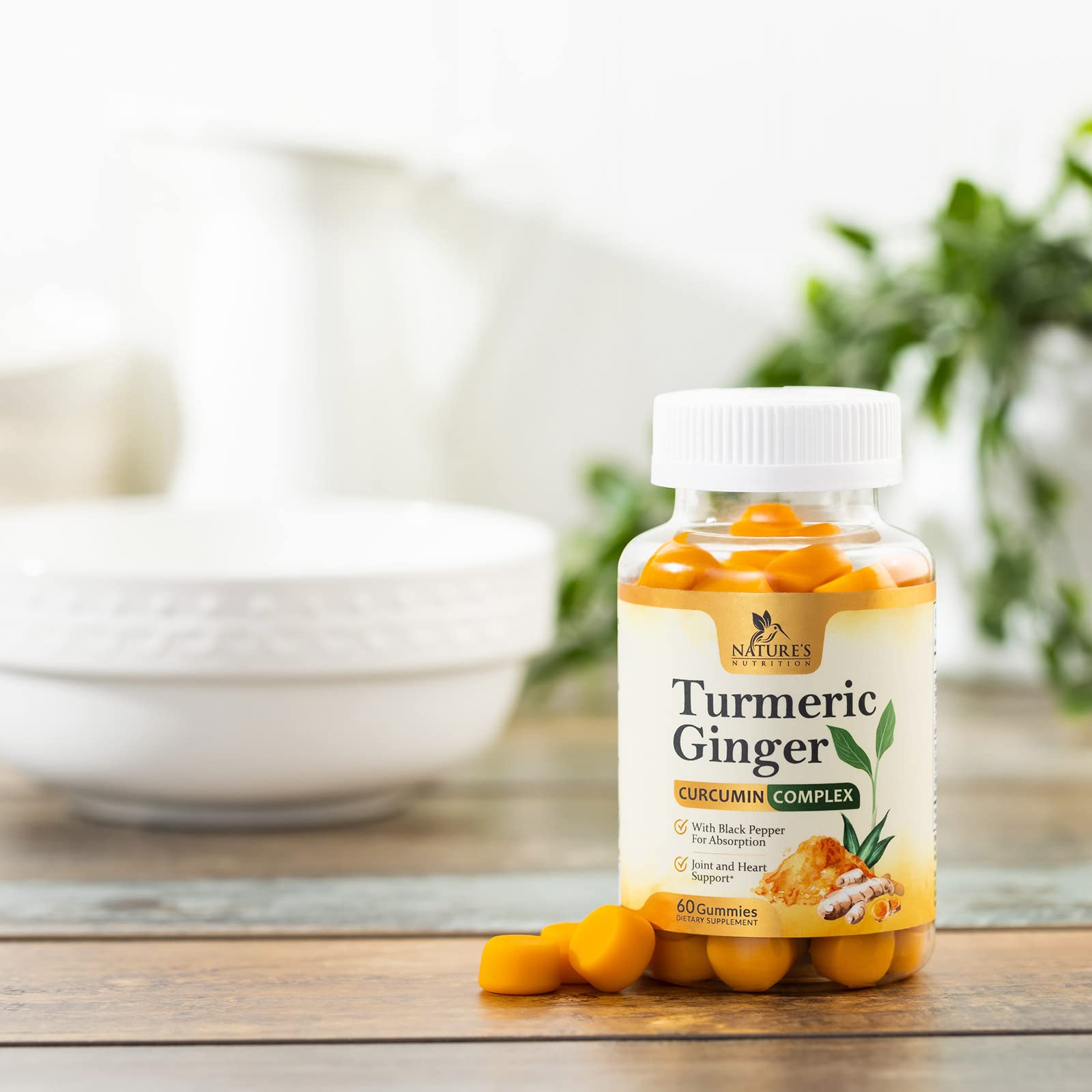 Turmeric Ginger Gummies - Vegan Turmeric Curcumin Gummy with 95% Curcuminoids Nature's NutritionBuy Supplements Australia