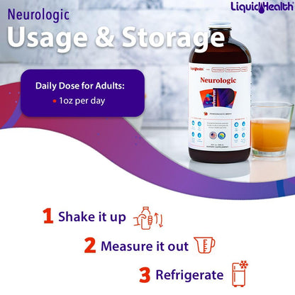 LIQUIDHEALTH Neurologic Focus Supplement - Brain Booster Nootropic Supplement for Cognitive Function, Memory & Focus with Ginkgo Biloba, Choline, L-Theanine & Phosphatidylserine - USA Made (2 Pack) LIQUIDHEALTHBuy Supplements Australia