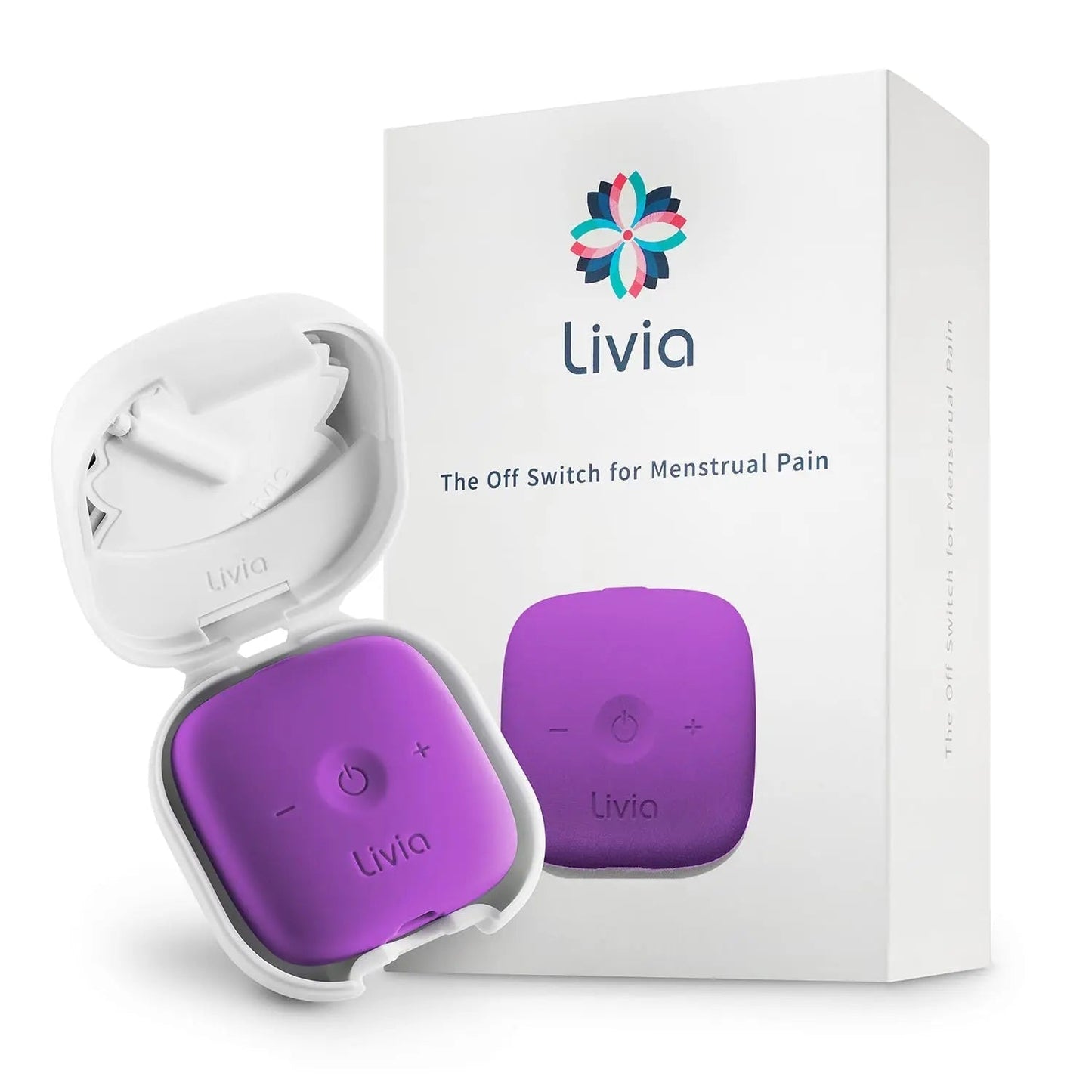 Livia Menstrual Pain Relief Device, Purple – Off-Switch for Period Pain – Portable & Discreet – Rechargeable, Up to 8 Hours Battery – Complete Kit with Stick-On Pads – The Go-to Travel Partner LiviaBuy Supplements Australia