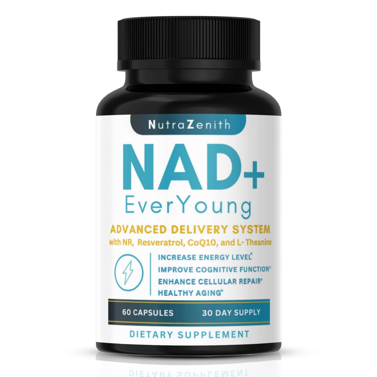 NAD+ Supplement with Nicotinamide Riboside (NMN Alternative), CoQ10 & Resveratrol – 60 Capsules for Healthy Aging Support, Energy Boost & Cognitive Function Enhancement – Cellular Renewal & Vitality Arazo NutritionBuy Supplements Australia