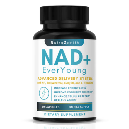 NAD+ Supplement with Nicotinamide Riboside (NMN Alternative), CoQ10 & Resveratrol – 60 Capsules for Healthy Aging Support, Energy Boost & Cognitive Function Enhancement – Cellular Renewal & Vitality Arazo NutritionBuy Supplements Australia