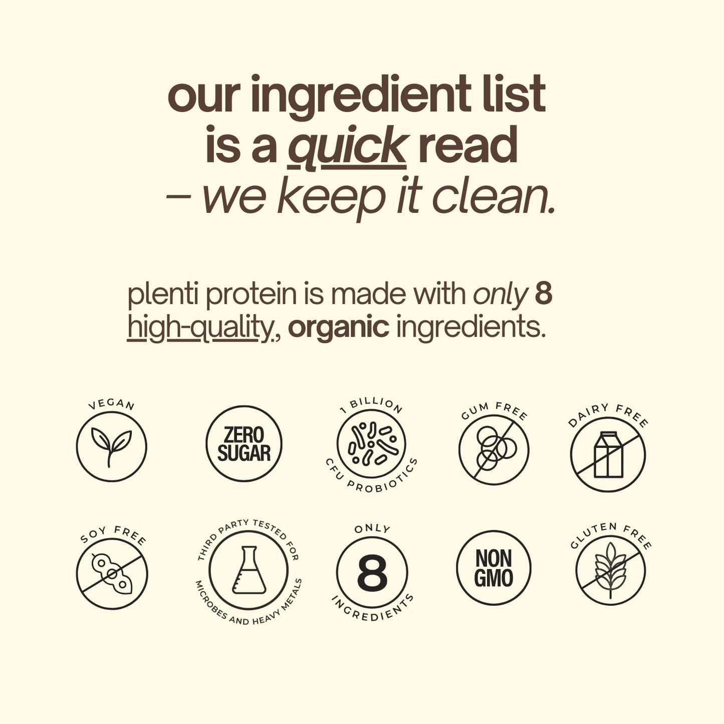 plenti Organic Plant-Based Protein Powder: Vanilla - 20g Pea Protein + Probiotics, Digestive Enzymes & Omega 3-6, Gut Friendly, Sugar Free, 27 Servings (2 lbs) plentiBuy Supplements Australia