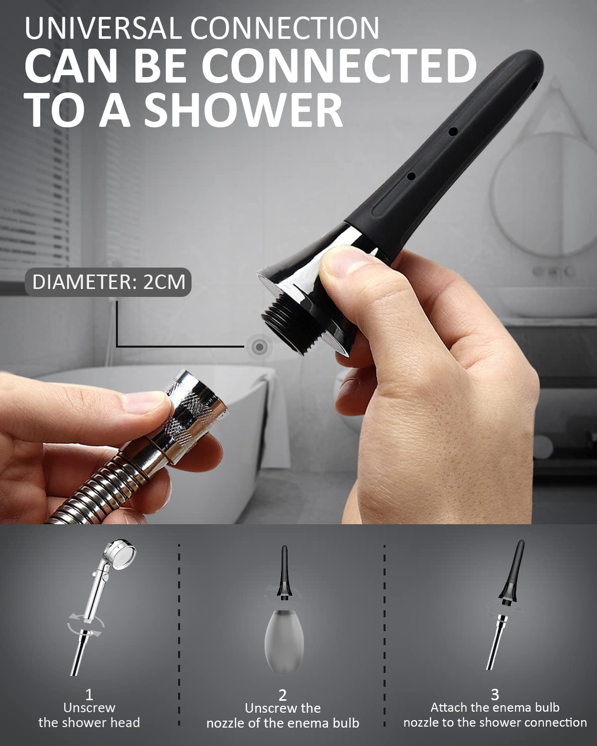 Enema Douche Anti Back-Flow, Amal Douche Connected to Shower Hole,Enema Bulb with 7 Spouts PropoDuscheBuy Supplements Australia