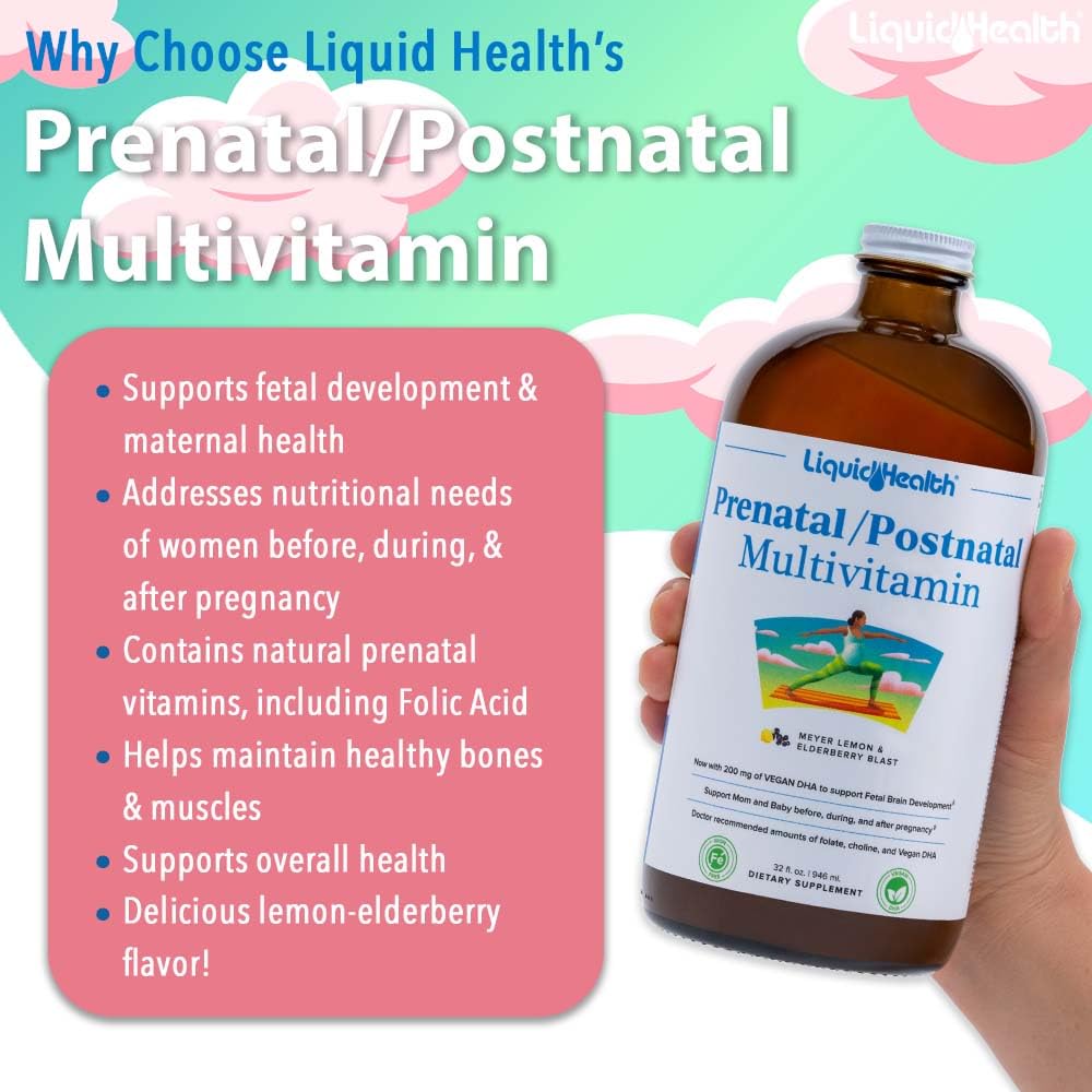 LIQUIDHEALTH Prenatal/Postnatal Multiple Liquid Women's Multivitamin with Real Folate LIQUIDHEALTHBuy Supplements Australia