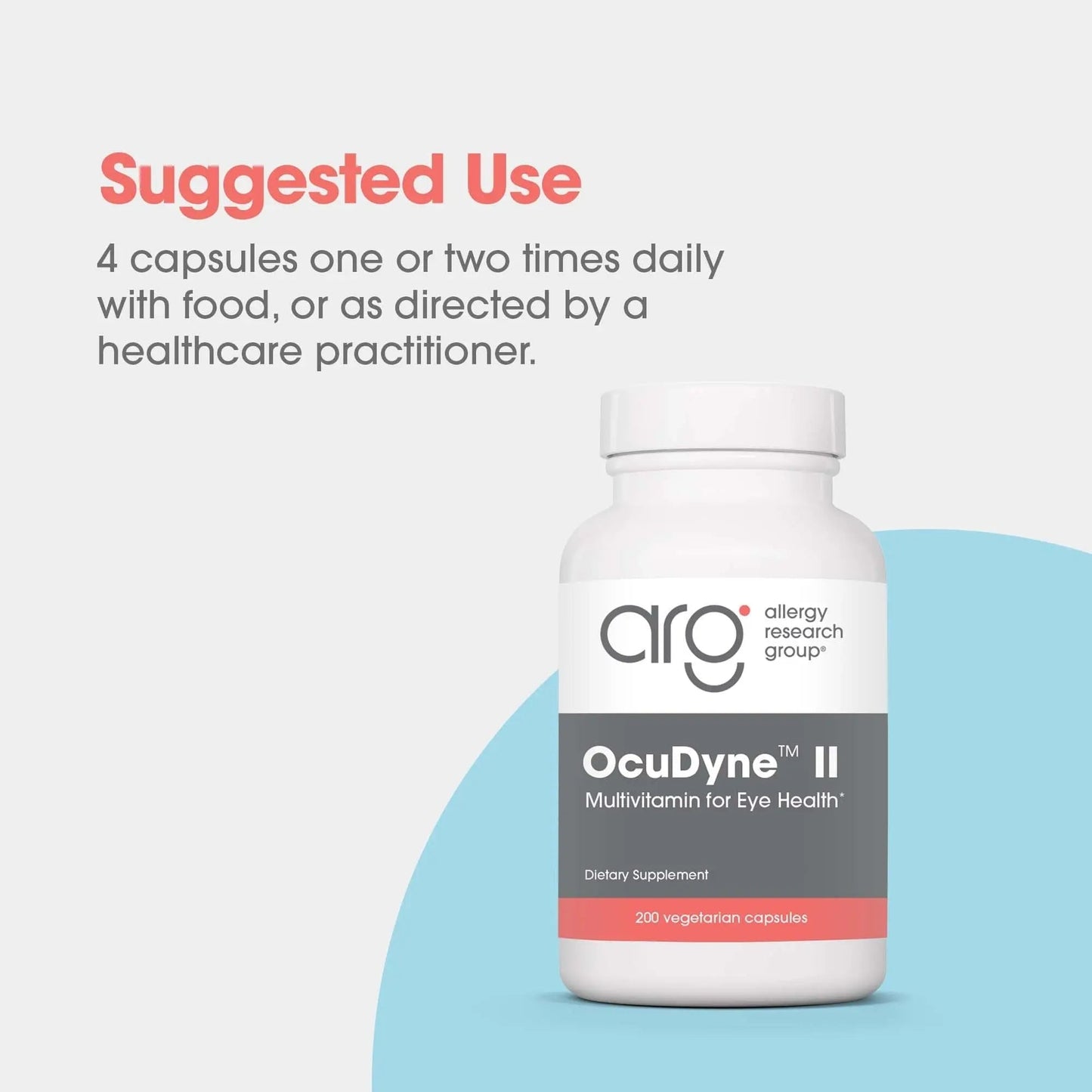 Allergy Research Group OcuDyne II Supplement - Eye Support Vitamins for Vision, Eye Health for Adults, Vision Support, Multivitamin Formula Allergy Research Group