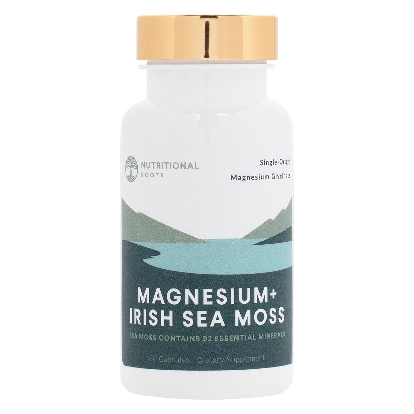 Nutritional Roots - Magnesium + Irish Sea Moss - 350mg Magnesium Glycinate & Organic Irish Sea Moss - Essential Minerals - Supports Heart & Bone Health - Dietary Supplement - 30 Servings - 60 Capsules Nutritional RootsBuy Supplements Australia