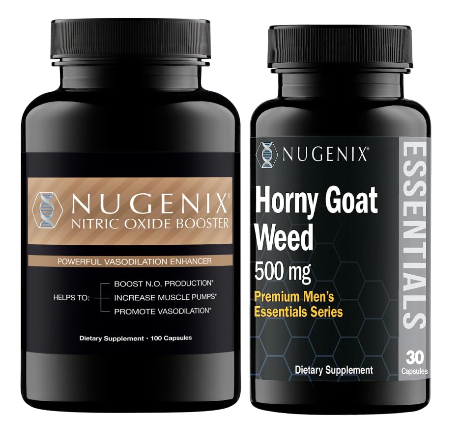 Nugenix Nitric Oxide Booster Horny Goat Weed Supplements Bundle