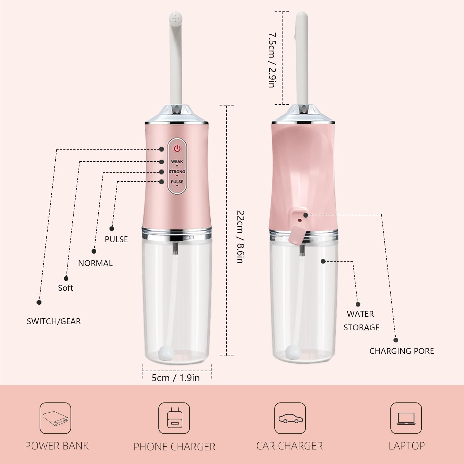 Electric Portable Bidet -Mobile Toilet Shower-Butt Shower Replacing Wet Wipes - for Travel GOMETRSBuy Supplements Australia