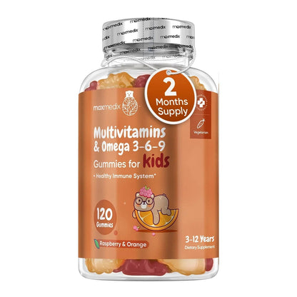 maxmedix Kids Multivitamin Gummies with Omega 3 6 9 | 2-Month Supply | 20 Essential Kids Vitamins & Minerals for Healthy Immune System | maxmedixBuy Supplements Australia