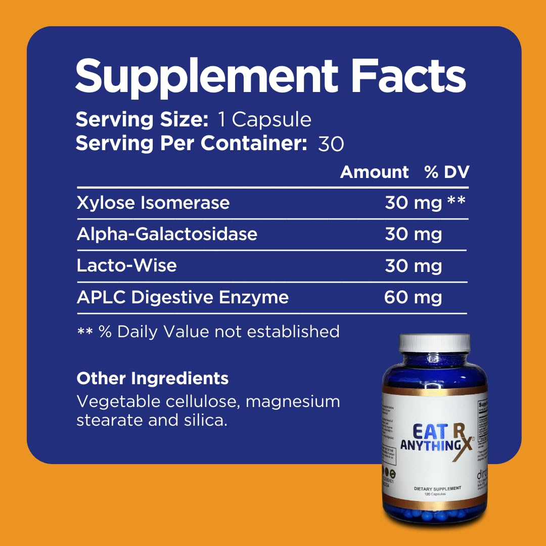 Dirobi Eat Anything Rx Xylose Isomerase Supplement, Digestive Enzymes for Fructose DirobiBuy Supplements Australia