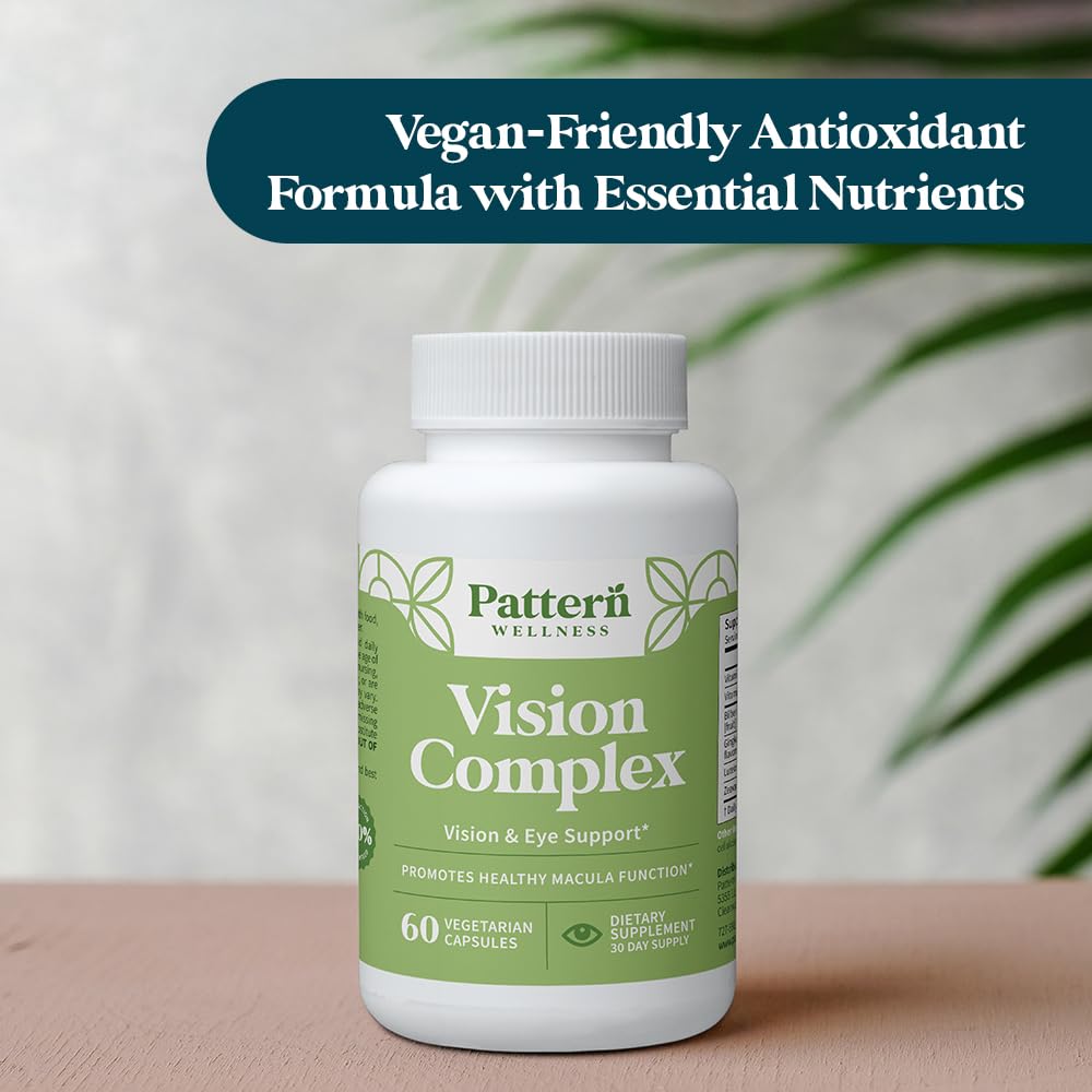 Pattern Wellness Vision Complex Supplement – Daily Eye & Visual Function Support – Herbal Extract & Vitamin Blend – 60 Vegan Capsules Pattern WellnessBuy Supplements Australia