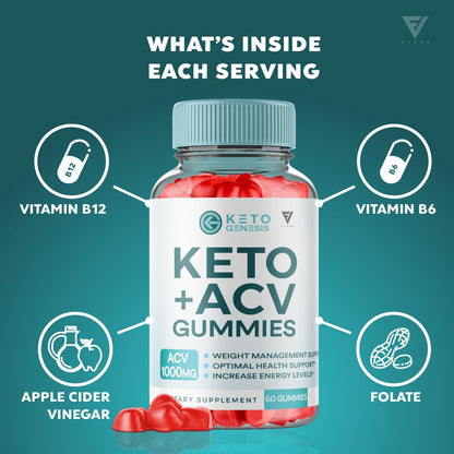 (2 Pack) Keto Genesis Keto ACV Gummies Advanced Weight Loss, Ketogenesis Keto FyvusBuy Supplements Australia