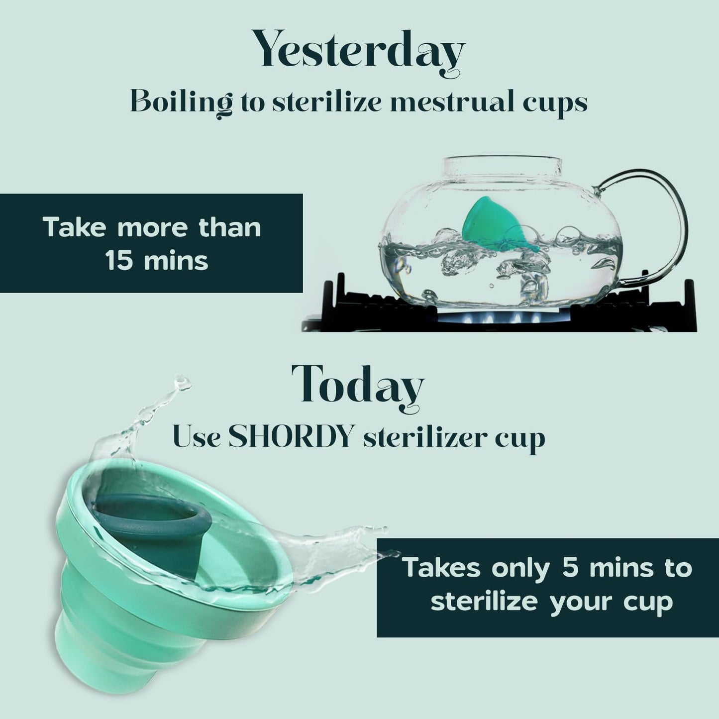 SHORDY Menstrual Case Holder for Sterilization, Collapsible Silicone Container - Boil, Sterilize SHORDYBuy Supplements Australia