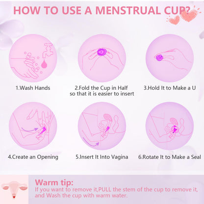 AURUZA Menstrual Cups, Set of 2 Reusable Period Cups Kit for Girls & Women, Silicone Soft Cups AURUZABuy Supplements Australia
