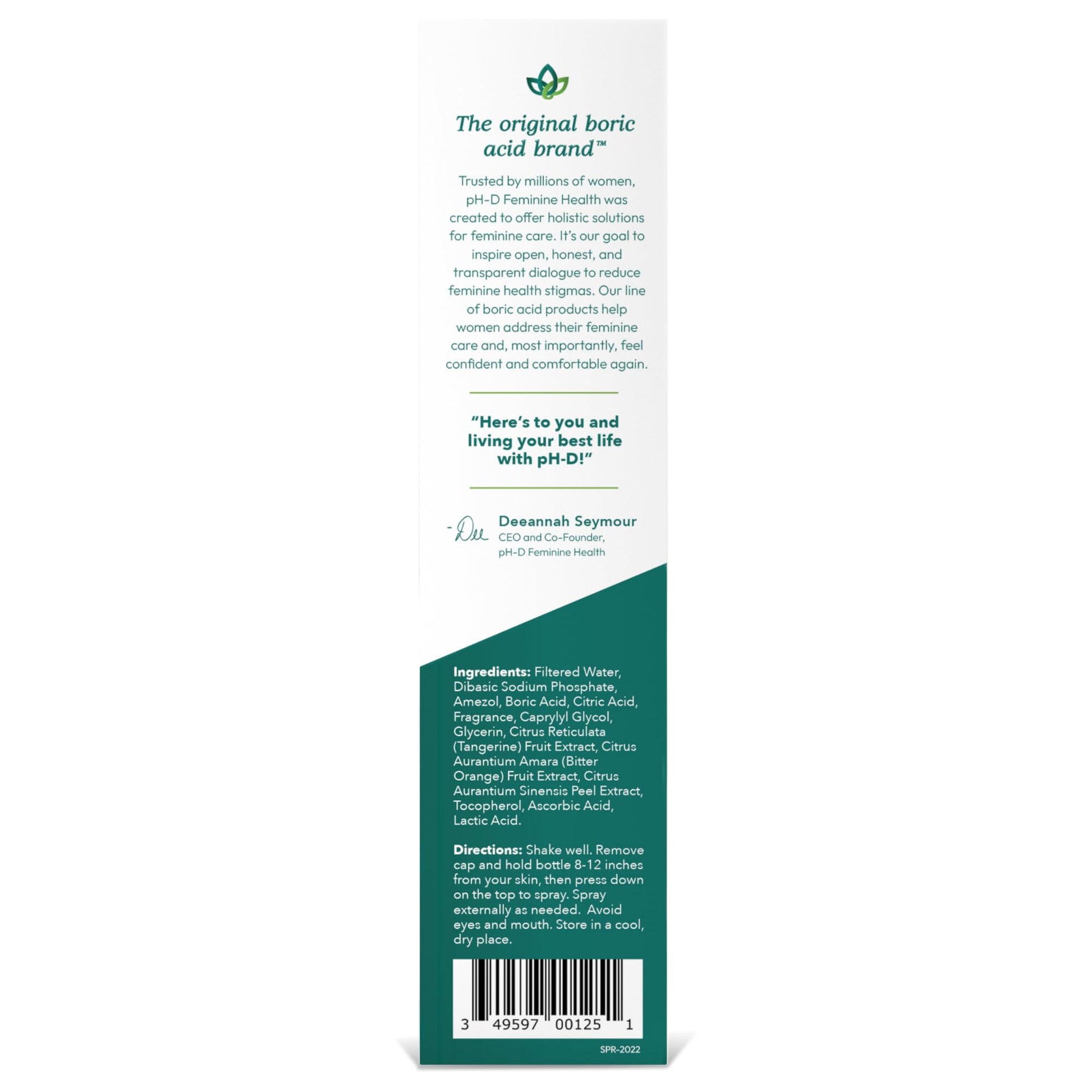 pH-D Feminine Health - Boric Acid Body Fresh Spray - Vegan, Paraben-Free, Plant Based pH-D Feminine Health SupportBuy Supplements Australia