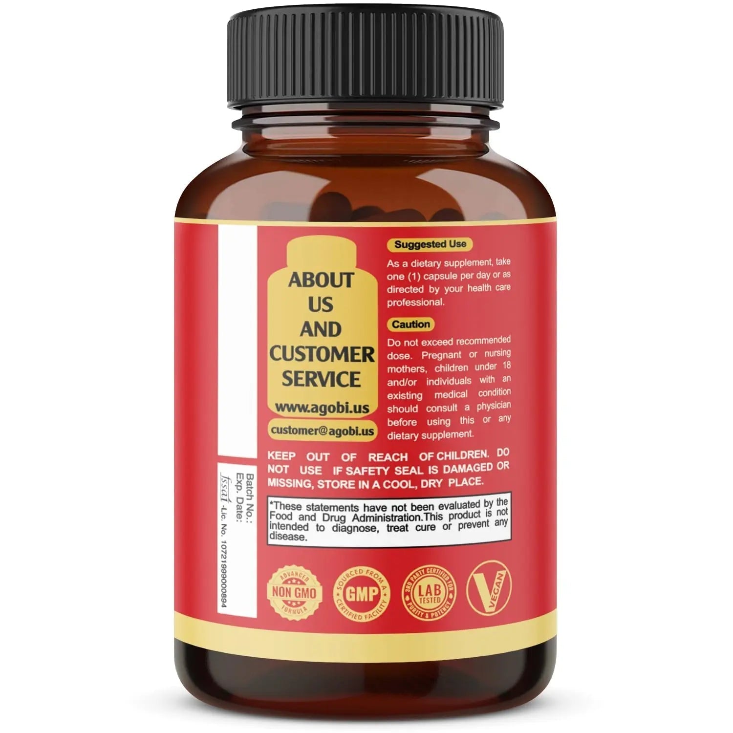 agobi D-Mannose Capsules - 7 Herbs with Cranberry, Dandelion, Hibiscus and More - Support Flush Impurities and Urinary Tract Health - 90 Vegan Capsules 3-Month Supply agobiBuy Supplements Australia