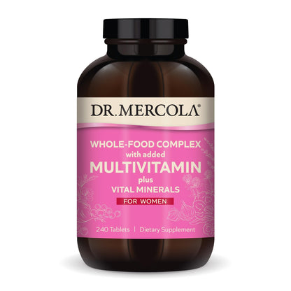 Dr. Mercola Whole-Food Complex for Women - with Added Multivitamin Plus Vital Minerals - Supports Energy & Cellular Health - Non-GMO, Gluten-Free & Soy-Free - 240 Tablets (30 Servings) Dr. MercolaBuy Supplements Australia