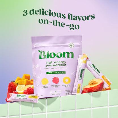 Bloom Nutrition High Energy Pre Workout Powder for Women - Natural Caffeine Powder Bloom NutritionBuy Supplements Australia