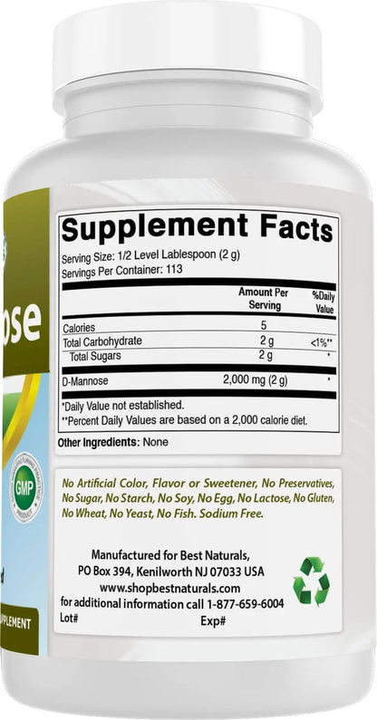 Best Naturals D-Mannose Pure Powder - Urinary Tract Cleanse Supplement - 8 OZ Best NaturalsBuy Supplements Australia