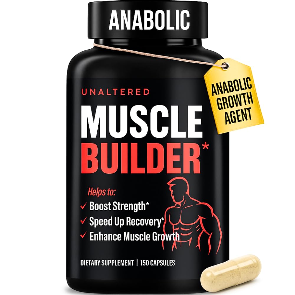 UNALTERED Anabolic Muscle Builder for Men - Growth, Size, Strength - Natural Muscle Building Supplement & Energy Booster - Tribulus Terrestris, Ginseng, Vitamin D3, Ashwagandha - 150 Capsules UNALTEREDBuy Supplements Australia