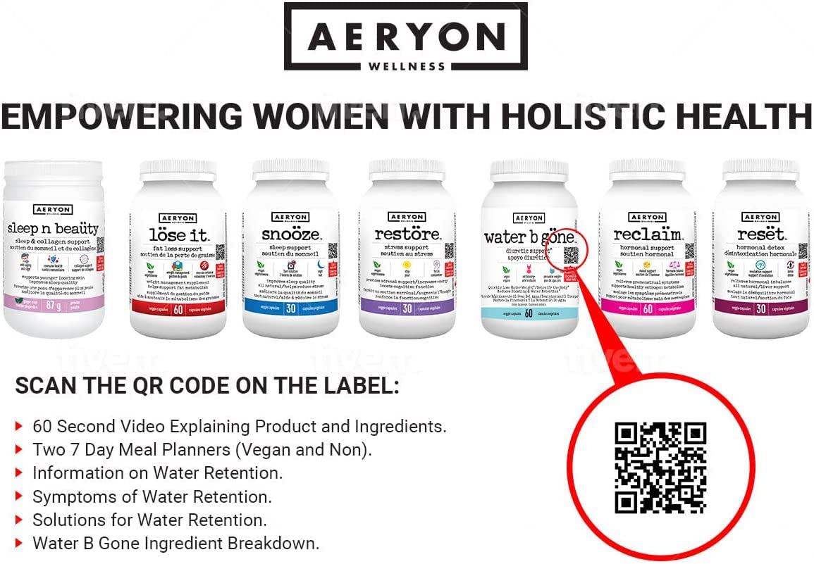 Water B Gone – Diuretic Pills for Women – Reduce Water Retention and Bloating – Find PMS Aeryon Ashlie WellnessBuy Supplements Australia