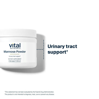 Vital Nutrients Mannose Powder 50g - Vegan D-Mannose Supplement for Urinary Tract and Bladder Support - Gluten, Dairy, Soy Free - Non-GMO - 25 Servings Vital NutrientsBuy Supplements Australia