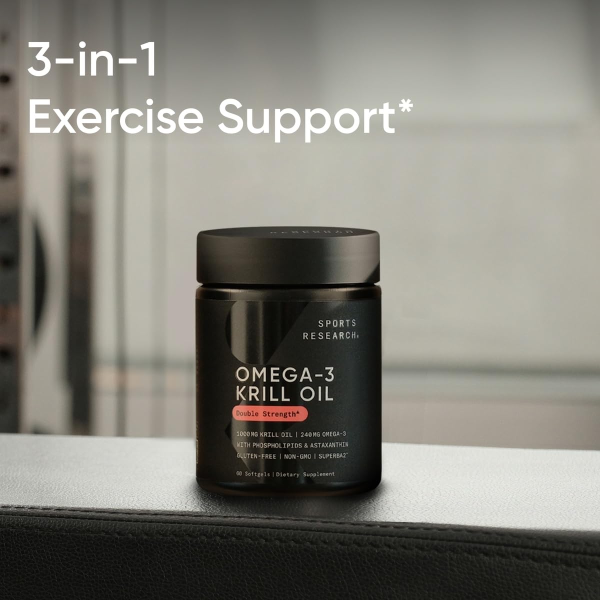 Sports Research® Omega-3 Krill Oil 1000mg - Pure Antarctic Superba Krill with Phospholipids, Choline & Astaxanthin - MSC Certified Sustainable · Non-GMO · Gluten Free - 60 Softgels Sports ResearchBuy Supplements Australia