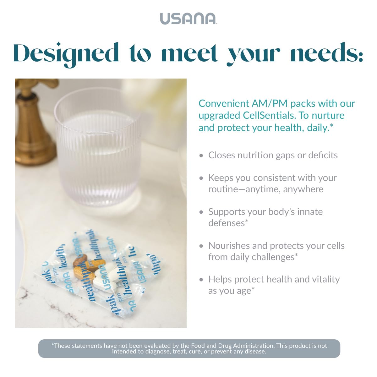 USANA HealthPak with InCelligence Technology and Essential Nutrients and Antioxidants to Support Total Body Health* – Convenient Daily AM/PM Packets – 56 Packets – 28 Day Supply USANABuy Supplements Australia