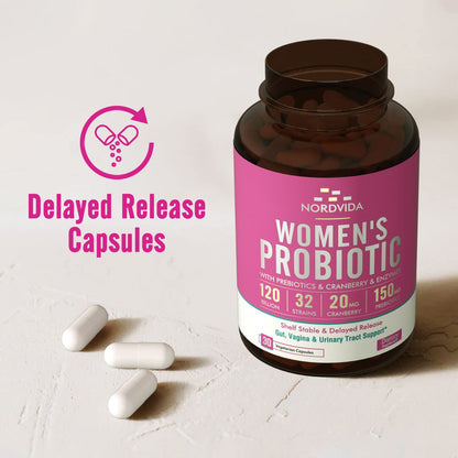 NordVida Women's Probiotic, 120 Billion & 32 Strains, Shelf Stable Probiotic for Gut NordvidaBuy Supplements Australia