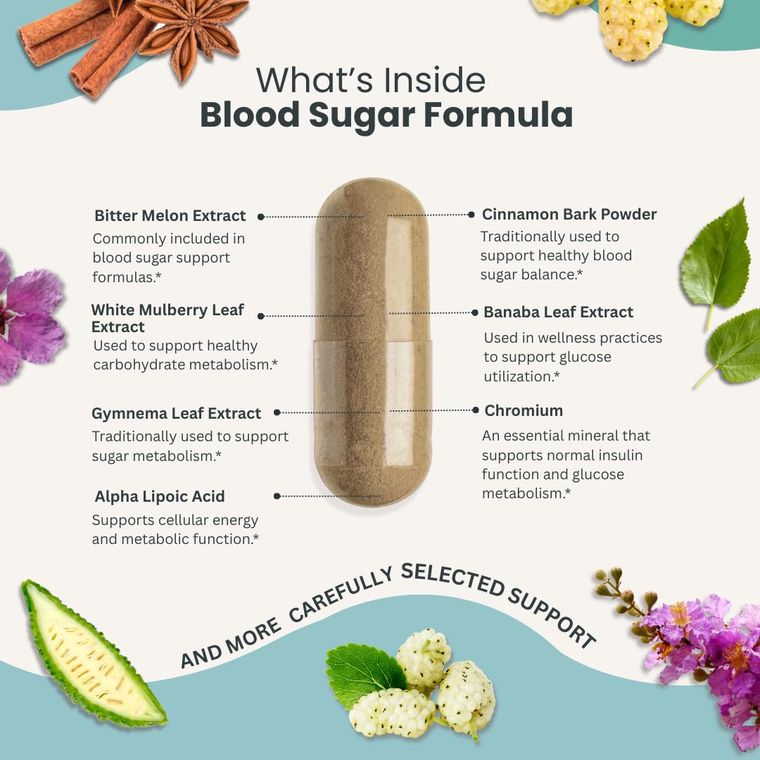Naturonel Blood Sugar Formula – Metabolic Support with Cinnamon, Banaba, Bitter Melon, Guggul, Licorice, Gymnema, Juniper, Alpha Lipoic Acid & Chromium | Made in USA, GMP Certified NaturonelBuy Supplements Australia