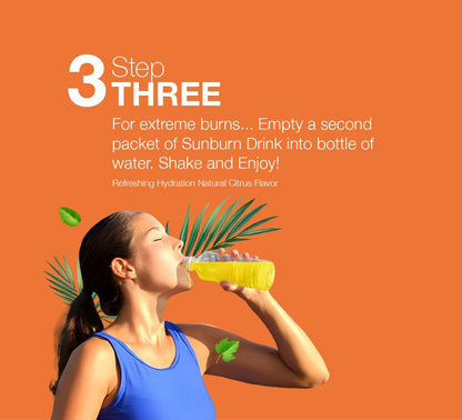 Sunburn Drink - Twin Pack - After Sun Skin Care - Supports Healthy Skin from The Inside Out -Promotes Hydration - Sun Damage Support - Mix with Water - Travel Size Sunburn DrinkBuy Supplements Australia