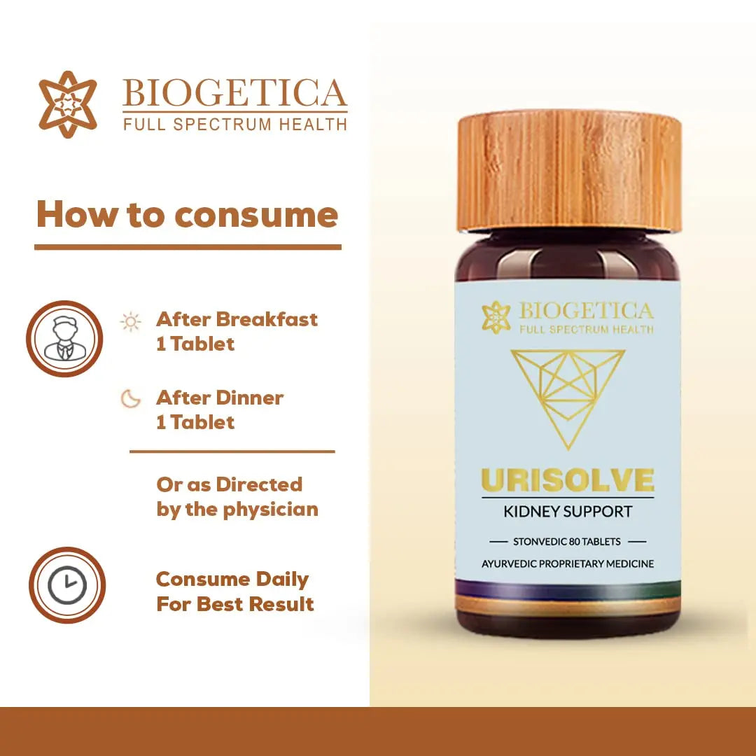 Biogetica Urisolve Kidney Care Herbal Supplement with Asparagus Racemosus & Terminalia Chebula for Optimal Urinary System Support - Non-GMO - 100% Vegan Ayurveda Supplement - 80 Tablets BiogeticaBuy Supplements Australia