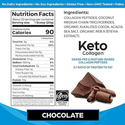 Orgain Keto Collagen Protein Powder, Chocolate - 10g Grass Fed Hydrolyzed Collagen OrgainBuy Supplements Australia