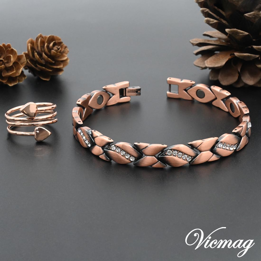 Vicmag Copper Bracelet for Women 99.9% Solid Pure Copper Valentine's Day Gift for Her with Adjustment Tool VicmagBuy Supplements Australia