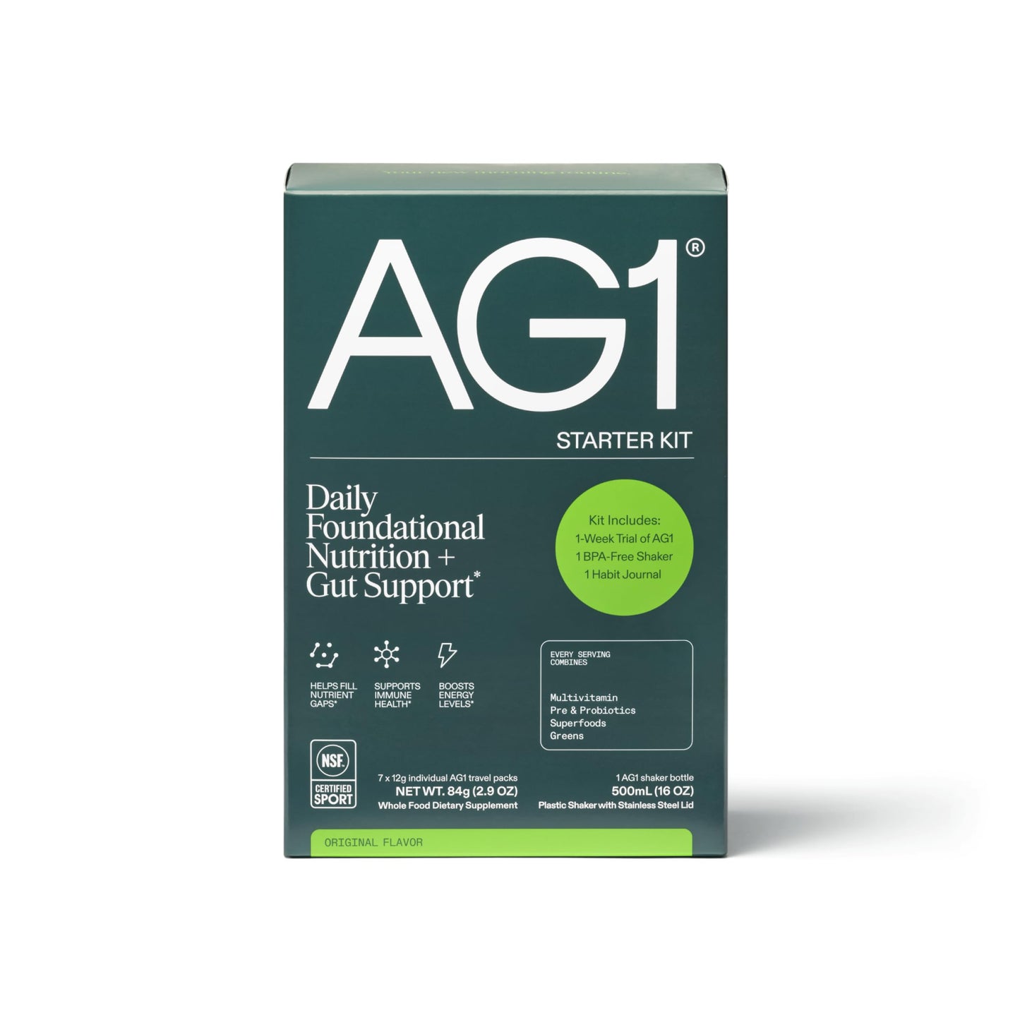 AG1 Athletic Greens 7-Day Starter Kit – All-in-One Greens Powder with Multivitamin, Probiotics, Superfoods – Includes 7 Travel Packs, BPA-Free Shaker & Habit-Building Journal AG1Buy Supplements Australia